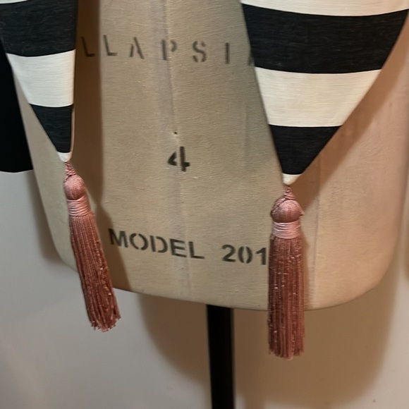 Moschino Cheap  Chic Black Gray Pink Harlequin Tassel Jacket - Picture 4 of 14